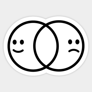 Chest Logo - Dual Happy Sad Face Emoji Sticker